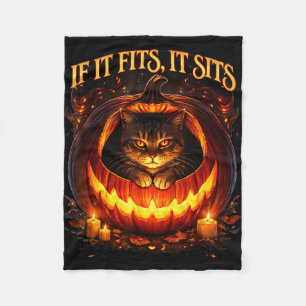 Cobertor De Velo Se cabe senta gato preto gótico humor negro hallow