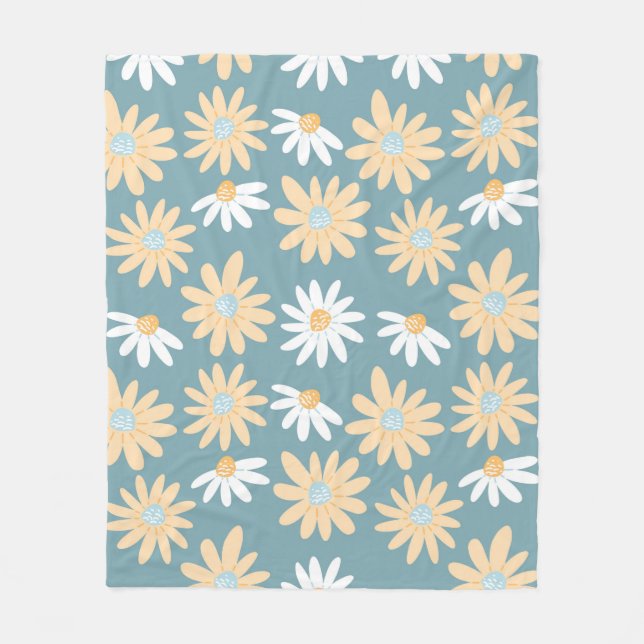 Cobertor De Velo Seamless daisies pattern in small naive wild flowe (Frente)