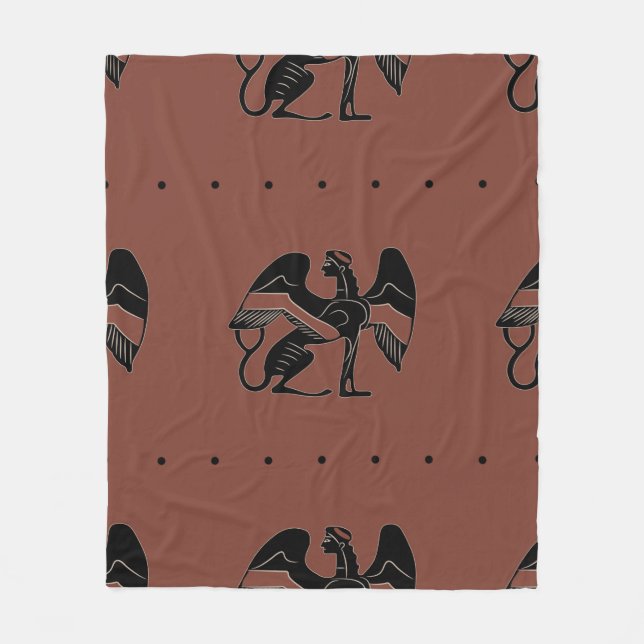 Cobertor De Velo Seamless ethnic pattern with fantastic winged sphi (Frente)