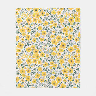 Cobertor De Velo Seamless floral pattern,  Small yellow flowers. Wh