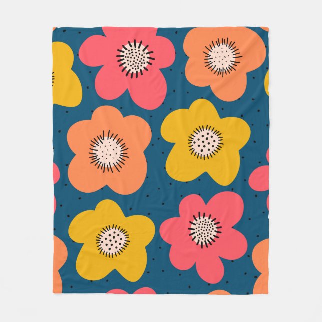 Cobertor De Velo Seamless flower pattern. Bold florals Scandinavian (Frente)