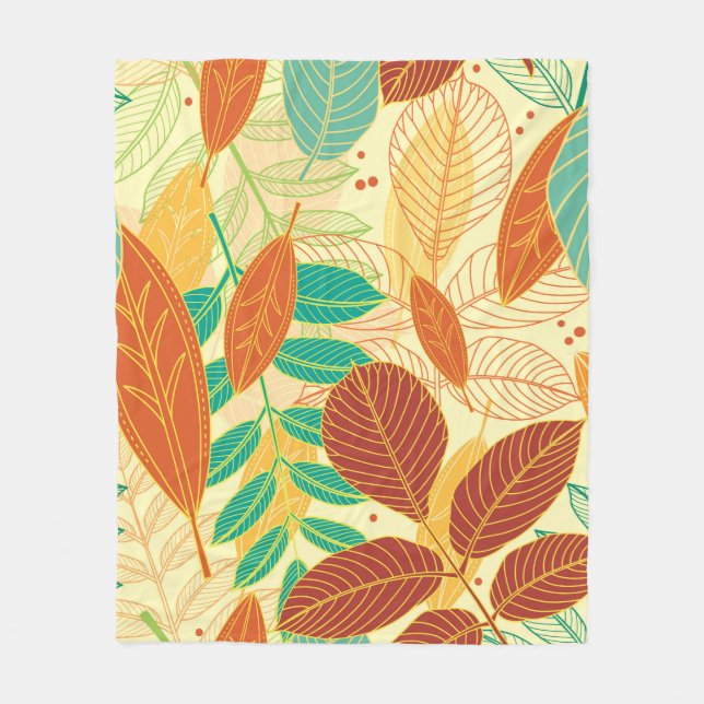 Cobertor De Velo Seamless pattern with autumn leaves  (Frente)
