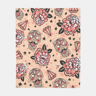 Cobertor De Velo Seamless pattern with vintage roses, diamonds and 