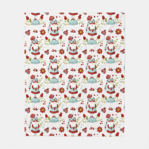 Cobertor De Velo Seamless Valentine Pattern Christmas Santa, flower