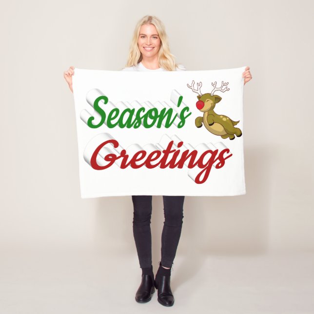 Cobertor De Velo Seasons Saudações Voando Reindeer Escrito de Natal (In Situ)