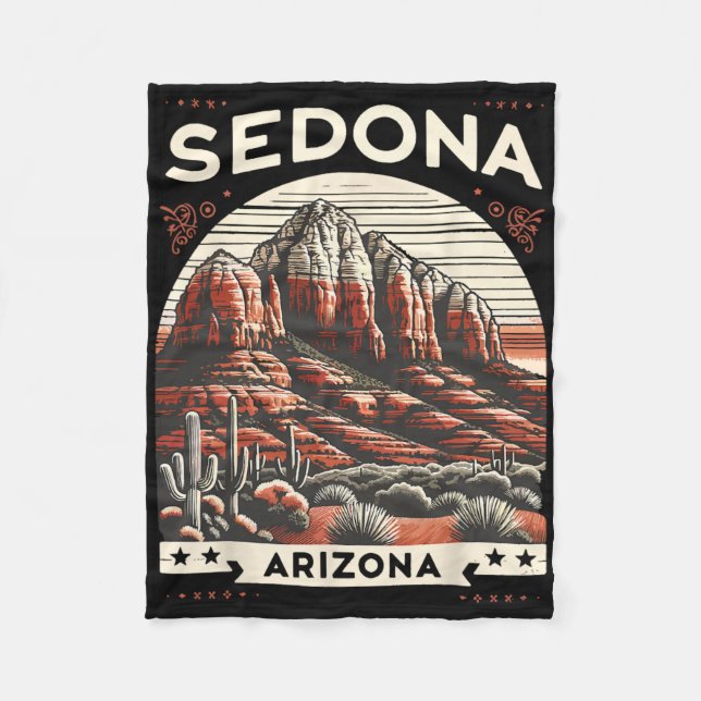 Cobertor De Velo Sedona Az Hiking Outdoors Mountain Sedona Usa Retr (Frente)