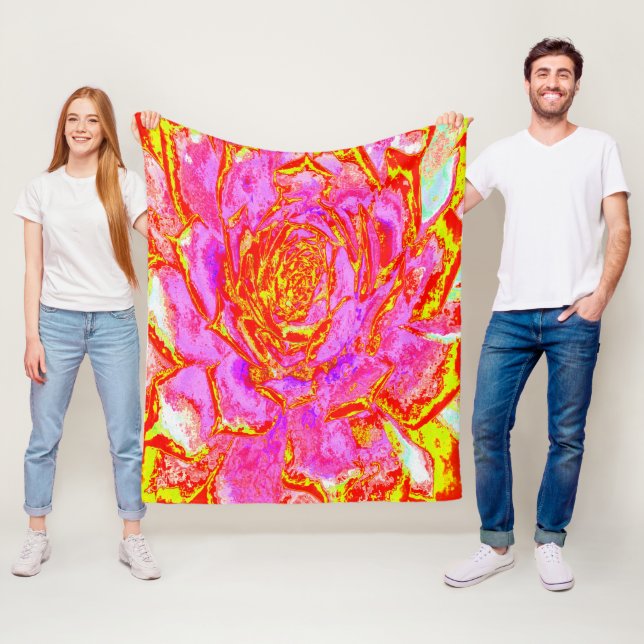 Cobertor De Velo Sedum Rosette Quente Rosa, Vermelho e Amarelo Sucu (In Situ)