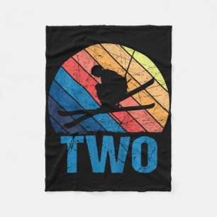 Cobertor De Velo segundo aniversário Retro Esqui De 2 Anos Meninos 