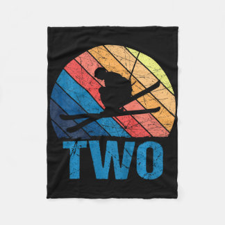 Cobertor De Velo segundo aniversário Retro Esqui De 2 Anos Meninos 