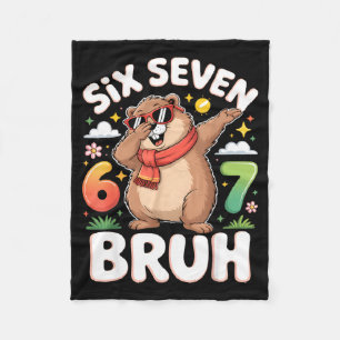 Cobertor De Velo Seis Sete 67 Bruh Groundhog Dabbing Engraçado 6 7 