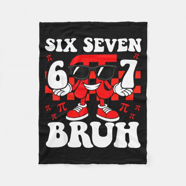 Cobertor De Velo Seis sete 67 bruh meme dia matemática crianças men (Frente)