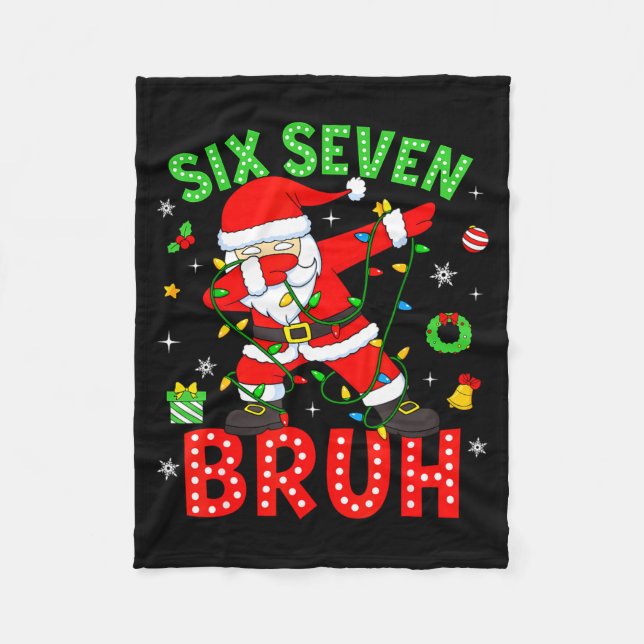 Cobertor De Velo Seis Sete 67 Geração Z Alpha Meme Bruh Natal Dabbi (Frente)