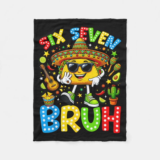 Cobertor De Velo Seis sete bruh cinco de maio 67 meme taco (Frente)