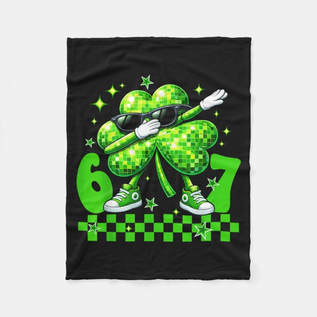 Cobertor De Velo Seis sete disco shamrock dia de st patricks 67 mem (Frente)
