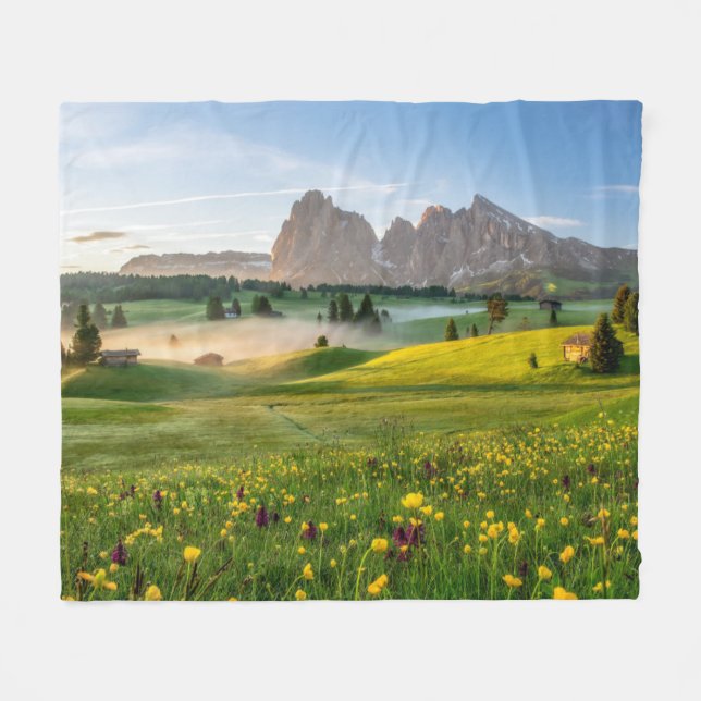 Cobertor De Velo Seiser Alm, cumes da dolomite, Italia (Frente (Horizontal))