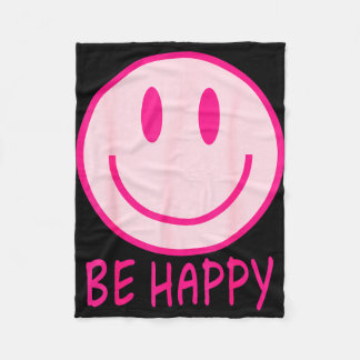 Cobertor De Velo Seja feliz anos 70 80 sorriso cor-de-rosa face fel