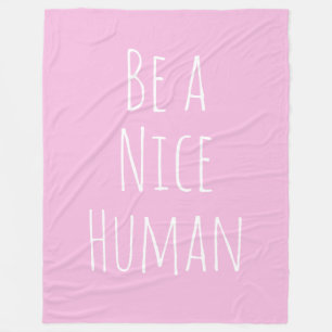 Cobertor De Velo Seja gentil com a bondade humana dizendo cor-de-ro