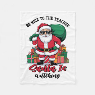 Cobertor De Velo Seja Legal Com O Professor O Papai Noel Está Obser