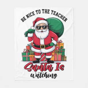 Cobertor De Velo Seja Legal Com O Professor O Papai Noel Está Obser