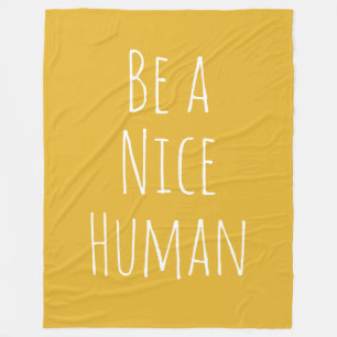 Cobertor De Velo Seja uma bondade humana dizendo amarelo minimalist
