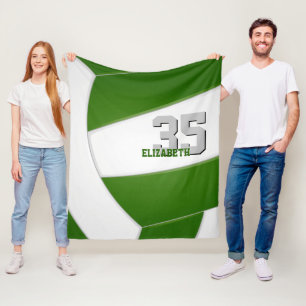 Cobertor De Velo seleção branca verde colore nome de atleta de vôle