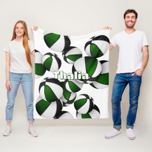 Cobertor De Velo seleção de basquetebol preto verde cores decor des