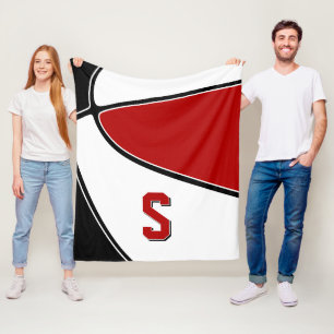 Cobertor De Velo seleção de basquetebol preto vermelho cores rapaze