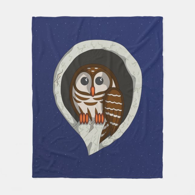 Cobertor De Velo Selene, a coruja Fleece Blanket (Frente)