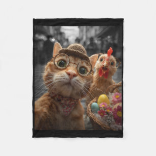 Cobertor De Velo Selfie de Gato e Galinha Ovos de Páscoa Engraçados