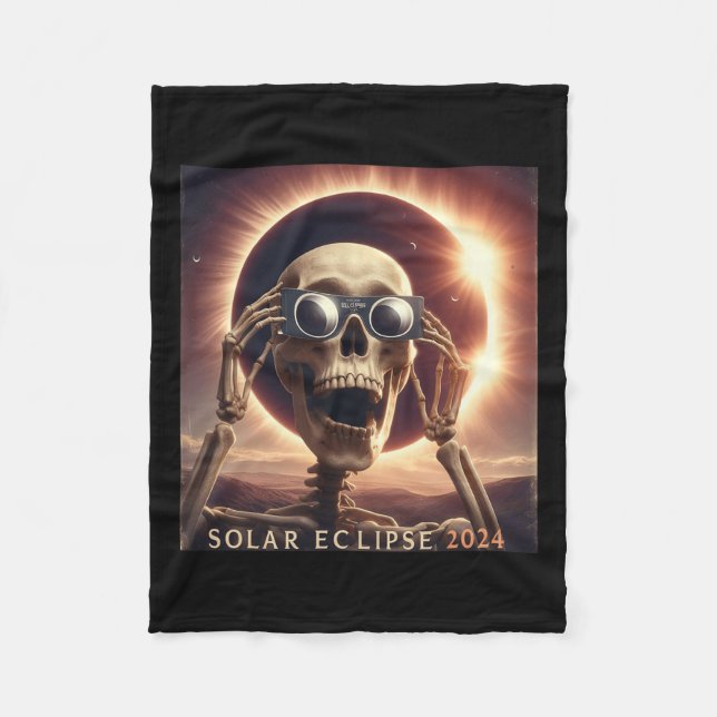 Cobertor De Velo Selfie Skeleton Kids Mens Eclipse Solar (Frente)