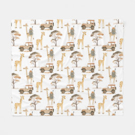 Cobertor De Velo Selgle Safari com Girafas e Crianças de Padrão de 