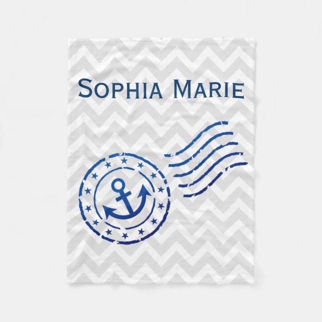 Cobertor De Velo Selo Cevron e Âncora Náutico (Frente)