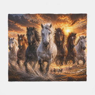Cobertor De Velo Selo Espírito Selvagem – Arte de Cavalos Majestoso