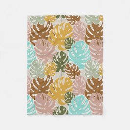 Cobertor De Velo Selva de monstera colorida