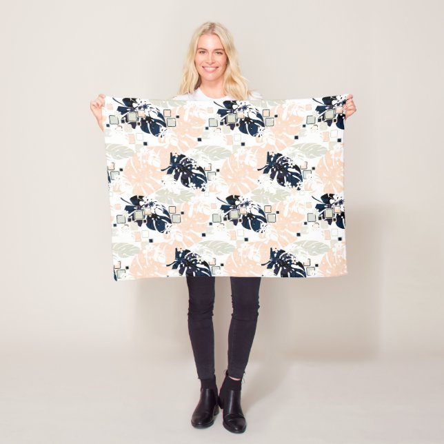 Cobertor De Velo Selva tropical sem costura folhas de monstera abdo (In Situ)