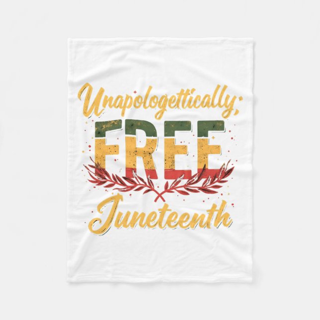 Cobertor De Velo sem desculpas livre juneteenth mês da história neg (Frente)