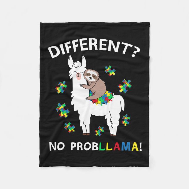 Cobertor De Velo Sem Probllama Llama Sloth Quebra-cabeça Legal Auti (Frente)