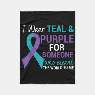 Cobertor De Velo Semicolon Teal & Fita Roxa Suicida Awarene