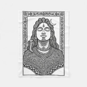 Cobertor De Velo Senhor Shiva Mehendi Indiano Tradicional E Mandala