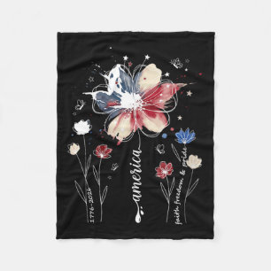 Cobertor De Velo Senhora Floral Patriótica de Verão de Flor Silvest