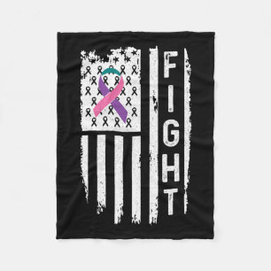 Cobertor De Velo Sensibilização para a bandeira cancer-americana