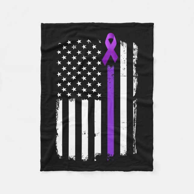 Cobertor De Velo Sensibilização para a Epilepsia Bandeira Americana (Frente)