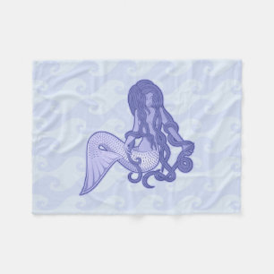 Cobertor De Velo Sentado - Sereia Azul