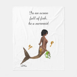 Cobertor De Velo Sereia Bonita Com Cavalos-marinhos Folheto