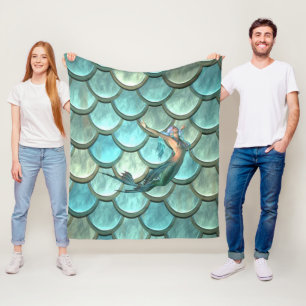 Cobertor De Velo Sereia em escalas da cauda da sereia