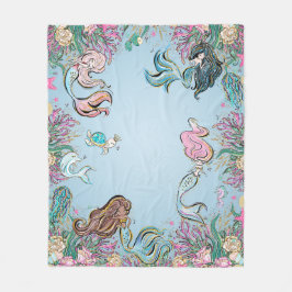 Cobertor De Velo Sereia Encantadora em Aquarela 