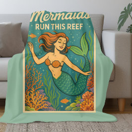 Cobertor De Velo Sereias Dominam Este Recife | Peixes de Coral Retr