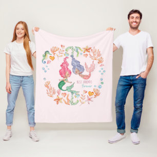 Cobertor De Velo Sereias Melhores Amigos para sempre - BFF Personal