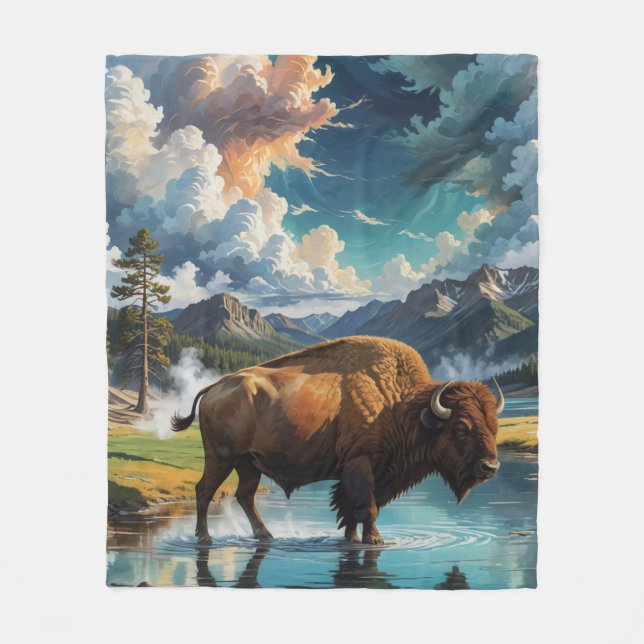 Cobertor De Velo Serenidade em Selvagens - Buffalo (Frente)