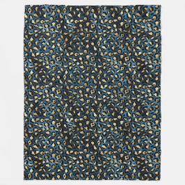 Cobertor De Velo Série Blue and Gold Leopard Design 1